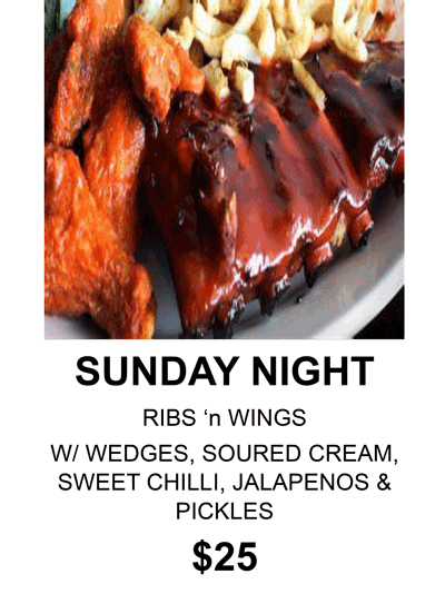 Alroy Tavern Daily Special Sunday