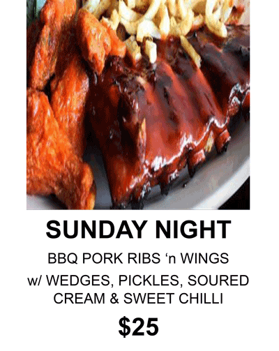 Alroy Tavern Daily Special Sunday